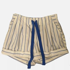 Lululemon Spring Break Away Short Sz 4 White Blue Deauville Stripe EUC